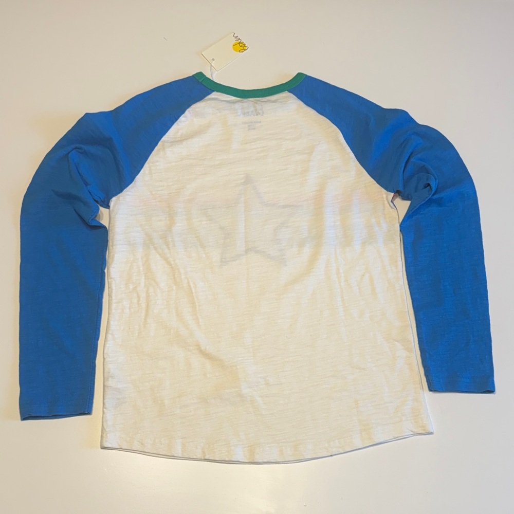 Mini Boden Blue/White Appliqué Star Long Sleeve Tee Size 13-14 NWT - Picture 4 of 4